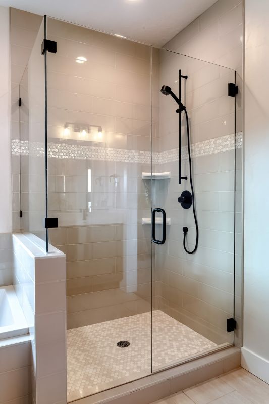 Dark Matte Fixtures in Shower